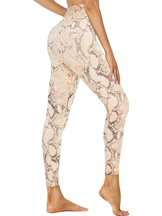 Κολάν ψηλόμεσο  Printed Light Brown Snake Print