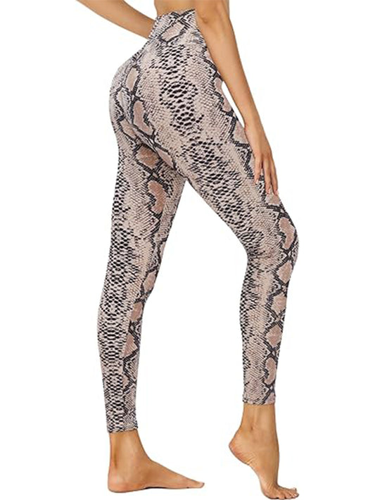 Κολάν ψηλόμεσο Printed Brown Snake Print